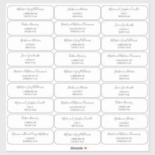 Boho Style Script Letters Guest Address Aufkleber