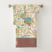 Boho Style Summer Wildblumen Muster Monogram Badhandtuch Set (Insitu)