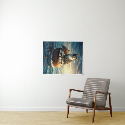 Boho Style Tapestry - Minimalistische Wall Art & B Wandteppich (Beispiel (Horizontal))