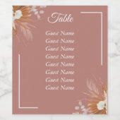 Boho Style Tischsitze Weinetikett (Einzelnes Label)