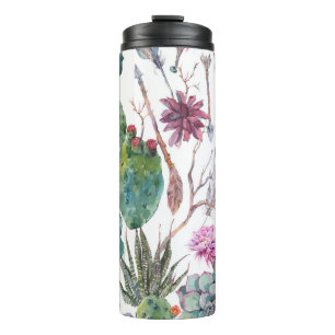 Boho Style, Vintag Cactus Watercolor. Thermosbecher