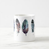 Boho Style Watercolor Feathers Personalisiert Kaffeetasse (Mittel)