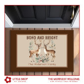 Boho Style Watercolor Rentier Monogram Christmas Fußmatte