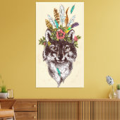 Boho Style Wolf Halo Portrait Leinwanddruck (Insitu (Wohnzimmer))