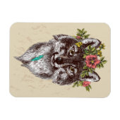 Boho Style Wolf Halo Portrait Magnet (Horizontal)