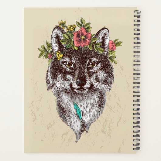 Boho Style Wolf Halo Portrait Planer (Rückseite)