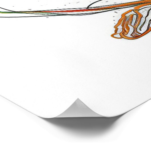 Boho Style Woman in Yoga Pose Single Line Art Post Poster (Ecke)