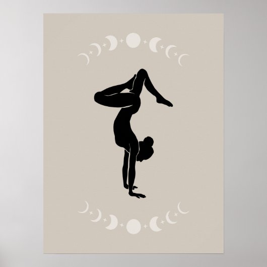 Boho Style Yoga Pose Art Poster (Vorne)