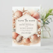 Boho Stylish Beach Wedding Save The Date (Stehend Vorderseite)