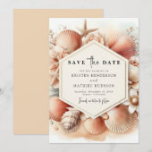 Boho Stylish Beach Wedding Save The Date (Vorne/Hinten)