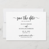 Boho Stylish handgeschriebenes Script One Foto Wed Save The Date (Rückseite)