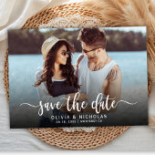 Boho Stylish handgeschriebenes Script One Foto Wed Save The Date
