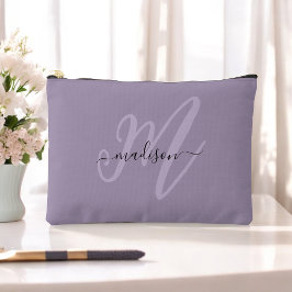 Boho Stylish Lila Monogramm und Name Zubehörtasche