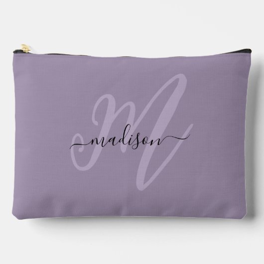Boho Stylish Lila Monogramm und Name Zubehörtasche (Vorderseite)