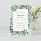 Boho Succulent Greenerity Einladung Hochzeit (Stehend Vorderseite)