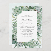 Boho Succulent Greenerity Einladung Hochzeit