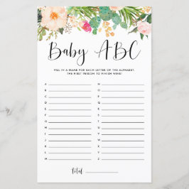 Boho Succulents Baby ABC Baby Showgame