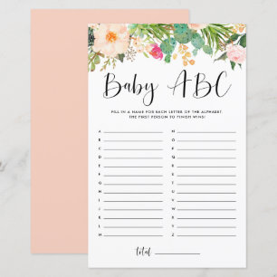 Boho Succulents Baby ABC Baby Showgame