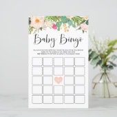 Boho Succulents Baby Dusche Bingo Game Card (Stehend Vorderseite)
