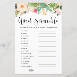 Boho Succulents Baby Word Scramble Showspiel
