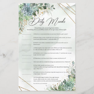Boho succulents eucalyptus gold frame Dirty Minds