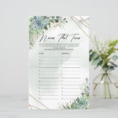 Boho succulents eucalyptus gold Name that Tune (Stehend Vorderseite)