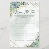 Boho succulents eucalyptus gold Name that Tune (Vorderseite)