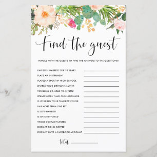 Boho Succulents Floral Finden Sie das Gast-Spiel