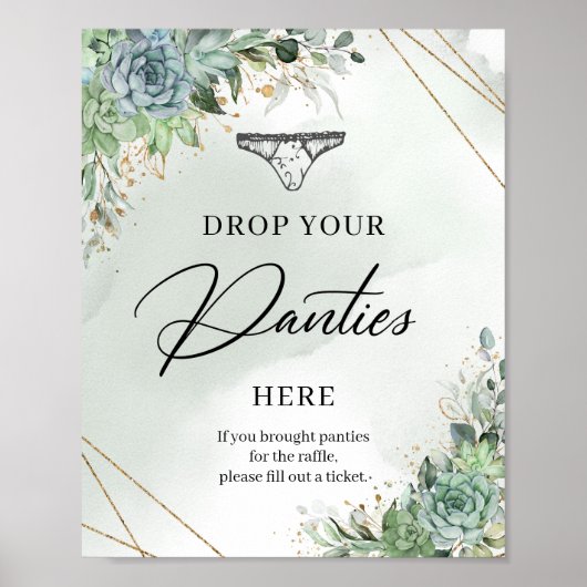 Boho succulents gold Werfen Sie Ihre Panties hier Poster (Vorne)