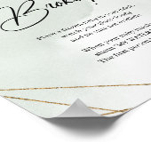 Boho succulents grüne Imitate Gold My Water Broke Poster (Ecke)