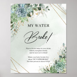 Boho succulents grüne Imitate Gold My Water Broke Poster
