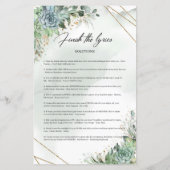 Boho succulents grünes Gold Finish the Lyric (Rückseite)