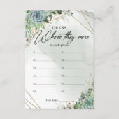 Boho succulents grünes Gold Wo sie waren Karte (Vorderseite)