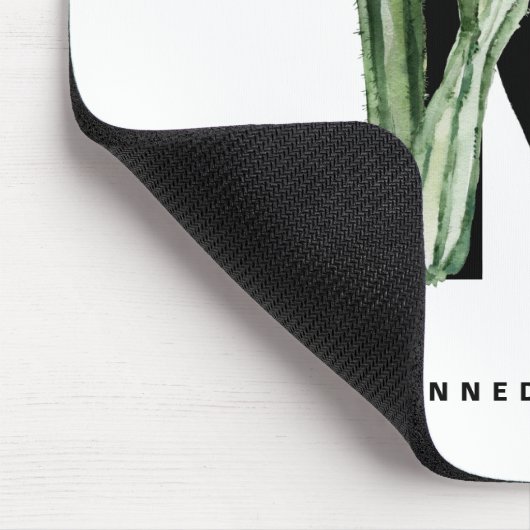 Boho Succulents Letter K Monogram Tropical Mousepad (Ecke)