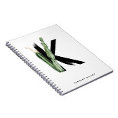 Boho Succulents Letter K Monogram Tropical Notizblock (Rechte Seite)