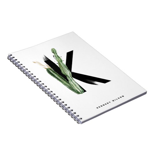 Boho Succulents Letter K Monogram Tropical Notizblock (Rechte Seite)