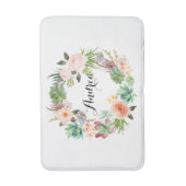 Boho Succules Blumenreath Personalisiert Badematte (Vorderseite Vertikal)