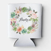 Boho Succules Blumenreath Personalisiert Dosenkühler (Vorderseite)