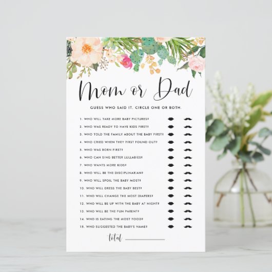 Boho Succuless raten, wer Mama oder Vater Duschspi (Stehend Vorderseite)