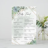 Boho succultus eucalyptus gold frame Baby trivia (Stehend Vorderseite)