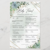 Boho succultus eucalyptus gold frame Baby trivia (Vorderseite)