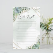 Boho succultus eucalyptus gold frame Datum Nacht (Stehend Vorderseite)