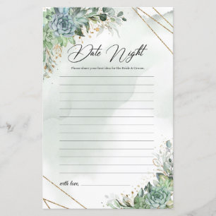 Boho succultus eucalyptus gold frame Datum Nacht