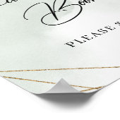 Boho succultus eucalyptus gold Guest Book Sign Poster (Ecke)