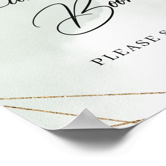 Boho succultus eucalyptus gold Guest Book Sign Poster (Ecke)