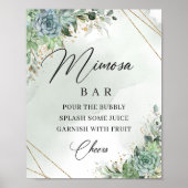 Boho succultus eucalyptus gold mimosa Bar Poster (Vorne)