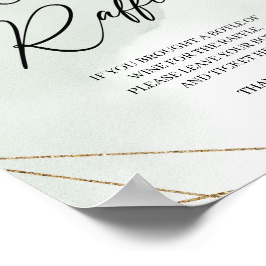 Boho succultus eucalyptus gold Wein Raffelspiel Poster (Ecke)