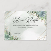 Boho succultus eucalyptus Goldrahmen Wine Raffle Begleitkarte (Vorderseite)