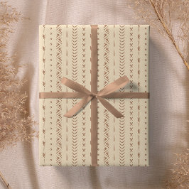 Boho Südwest-Geometrischer Streifen Warm Neutral Geschenkpapier
