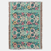 Boho SugarSkulls Decke (Vorderseite Vertikal)